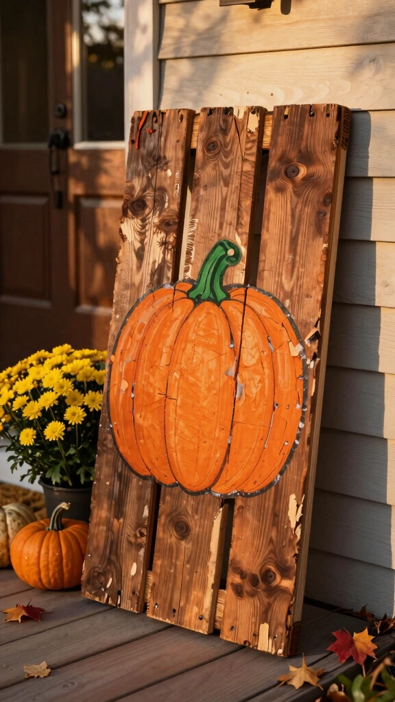 Scrap Wood Pumpkin Sign