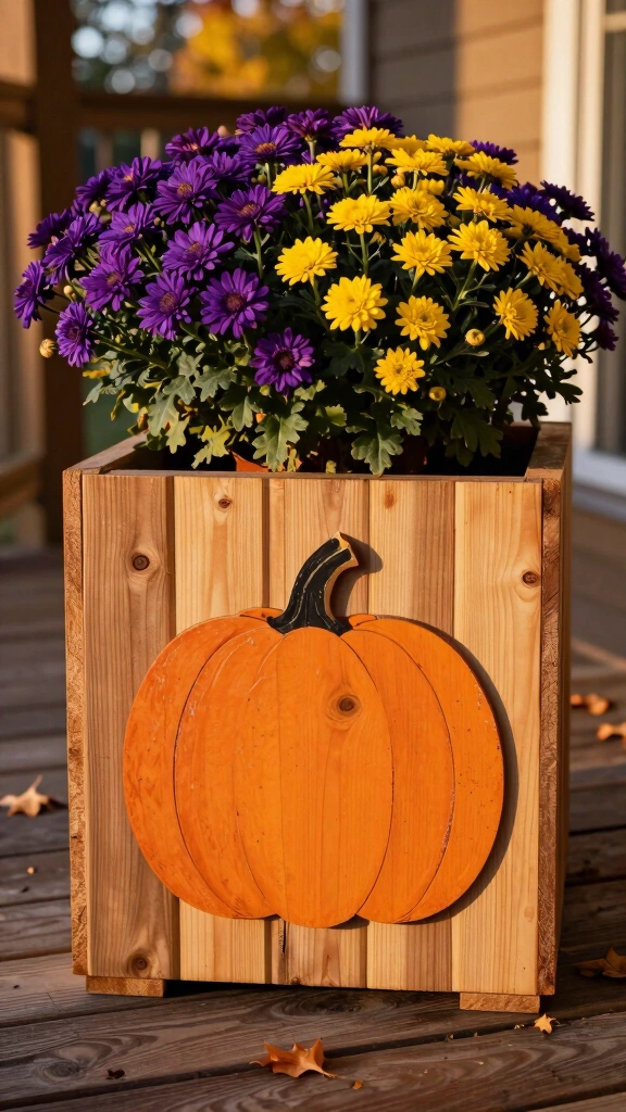Cedar Plank Pumpkin Planter