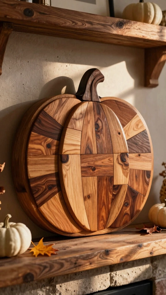 Geometric Scrap Wood Pumpkin