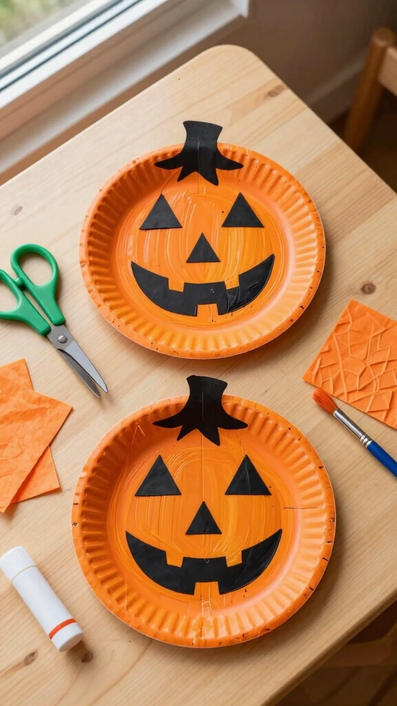 Paper Plate Pumpkins