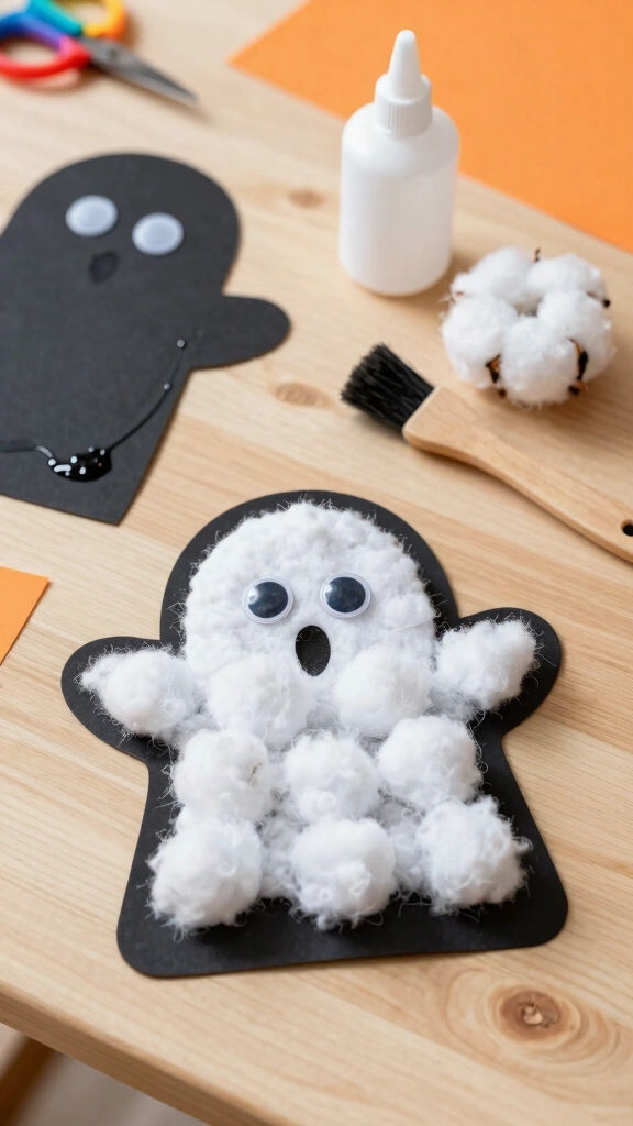 Cotton Ball Ghosts