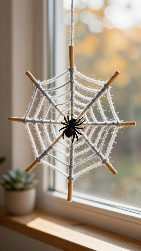 Craft Stick Spiderwebs