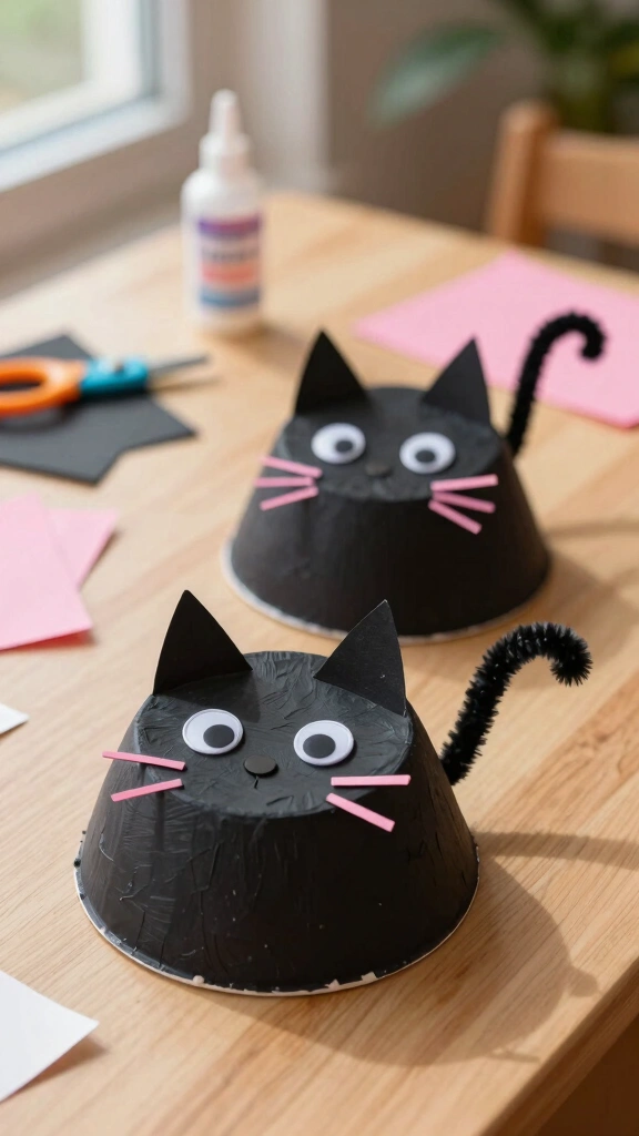Paper Bowl Black Cats