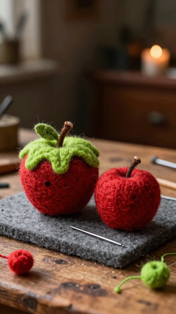 Needle-Felted Poison Apples