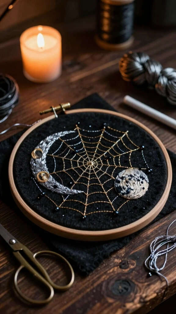 Celestial Embroidery Hoop Art