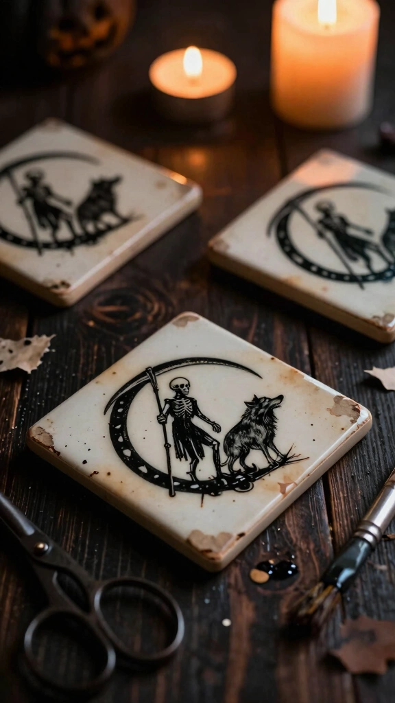 Distressed Tarot Card Coasters