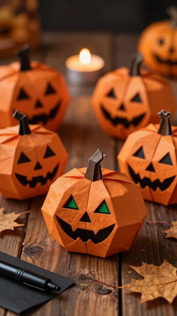 Spooky Jack-O'-Lantern Origami