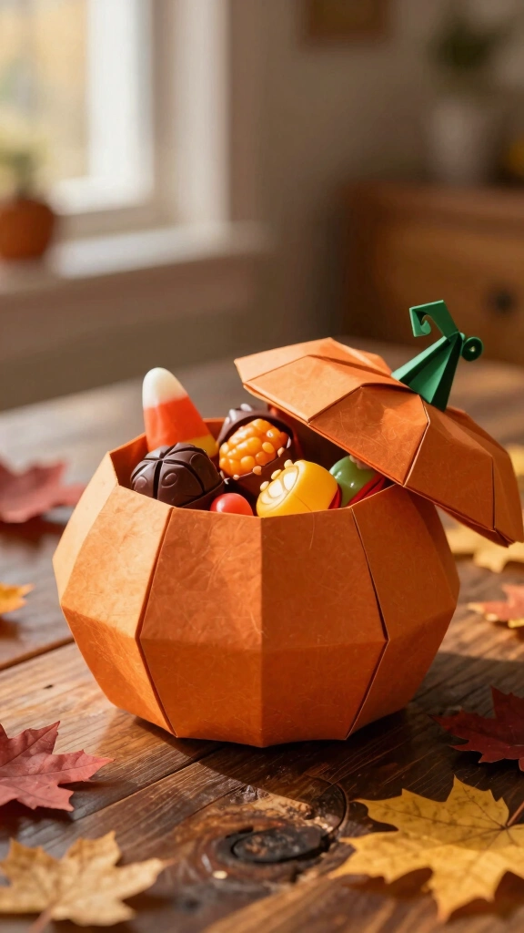 Origami Pumpkin Gift Box / Treat Holder