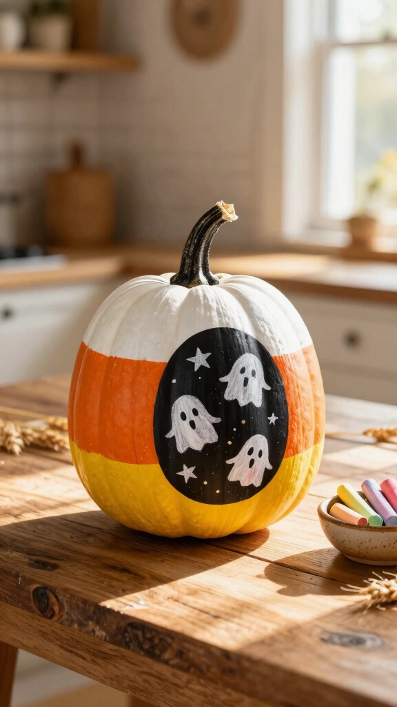 Chalkboard Candy Corn Pumpkin