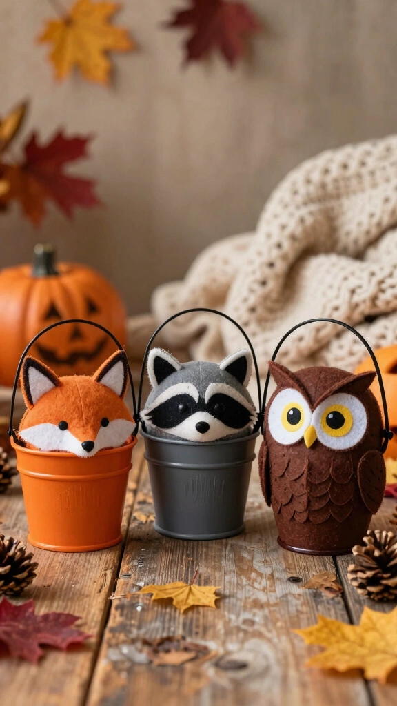 Rustic Woodland Animal Buckets