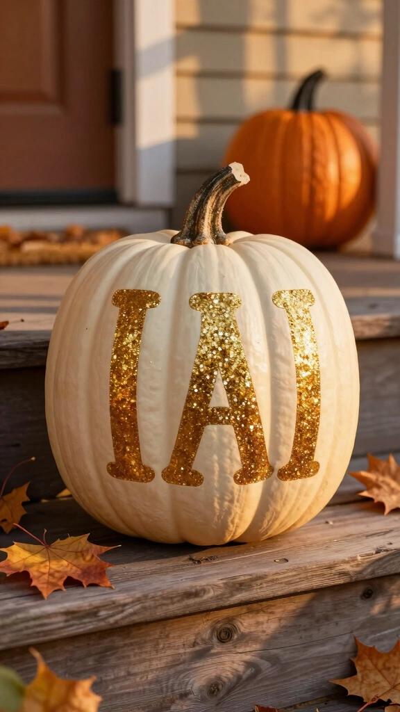 Glitter Monogram Pumpkins