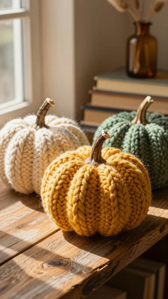 Cozy Yarn-Wrapped Pumpkins