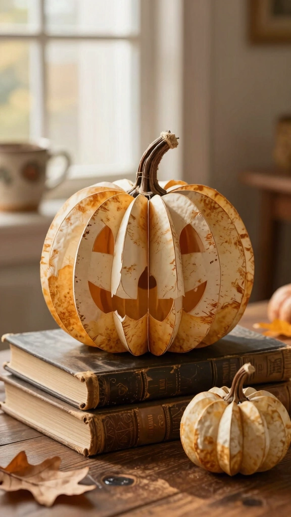 Book Page Paper Pumpkins