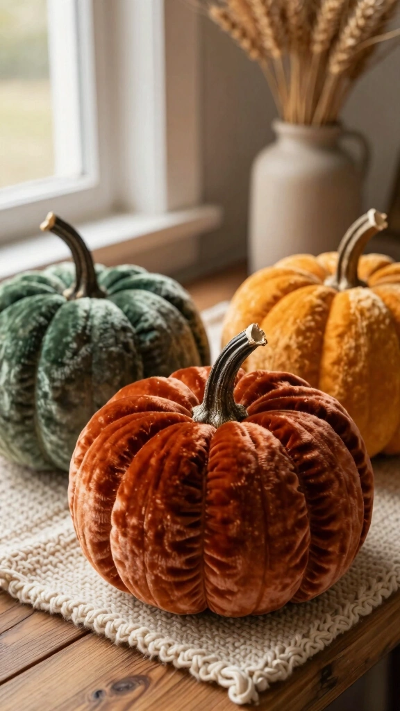 Velvet Fabric Pumpkins