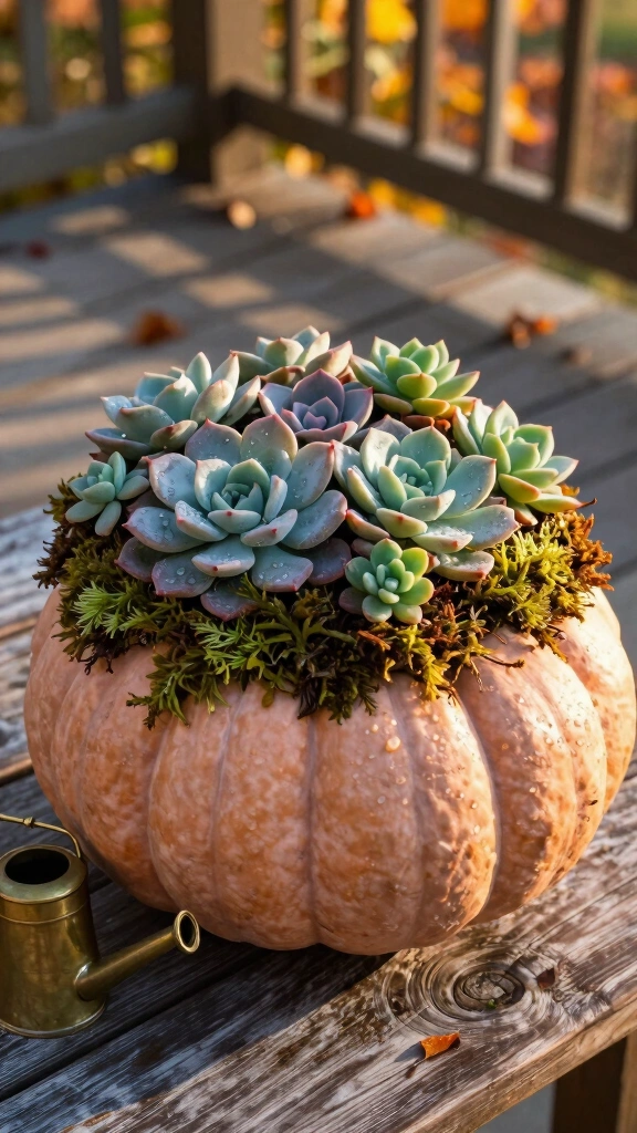 Succulent-Topped Pumpkins