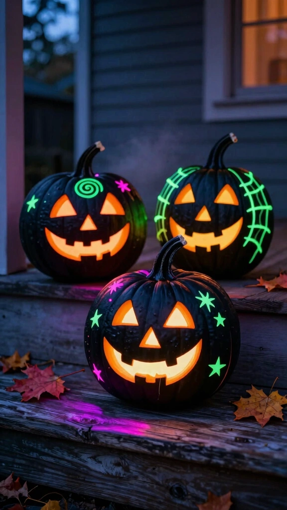 Glow-in-the-Dark Neon Pumpkins