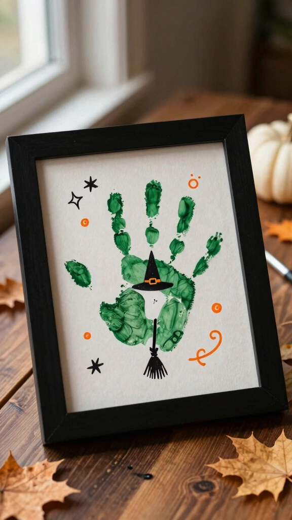 Witch Handprint Keepsake Frame