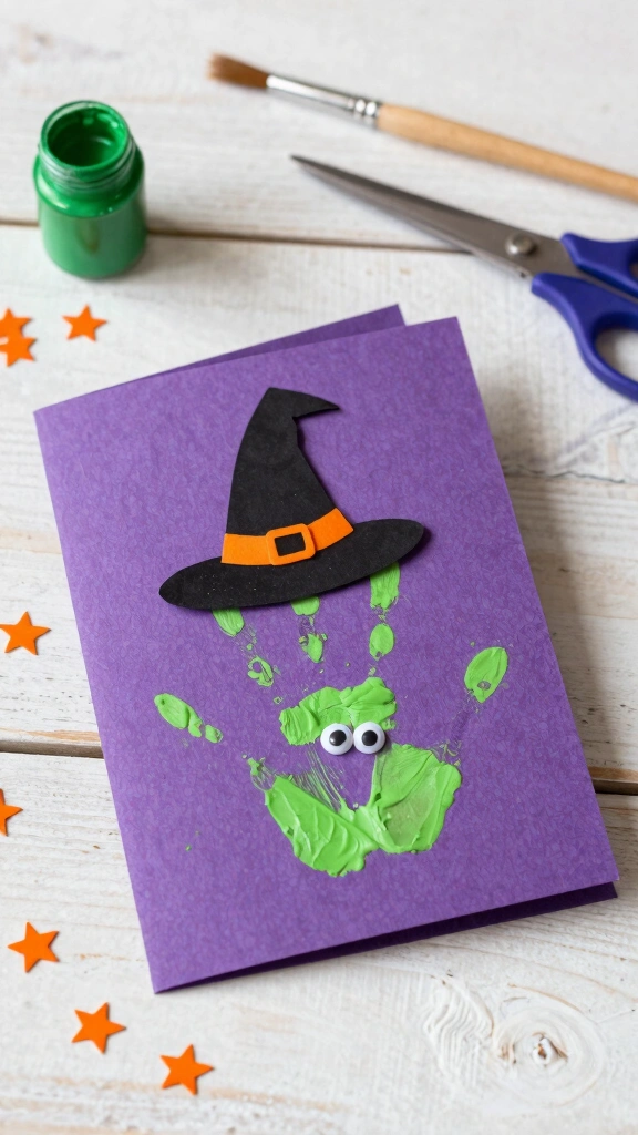 Handprint Witch Greeting Card