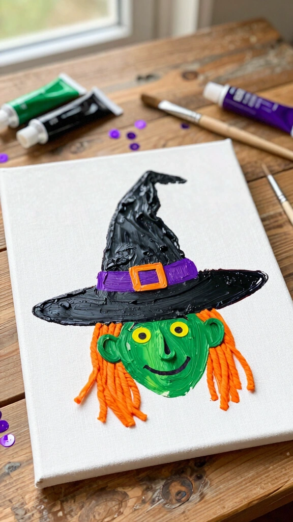 Witch Hat Handprint Canvas