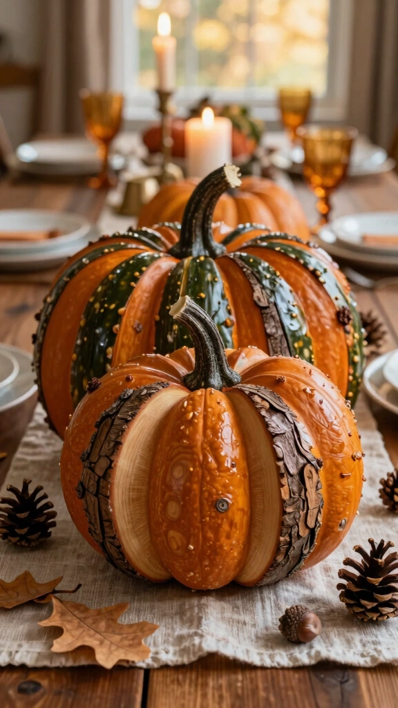 Natural Tree Branch Slice Pumpkins
