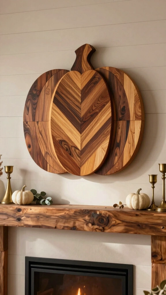 Geometric Wooden Strip Pumpkins