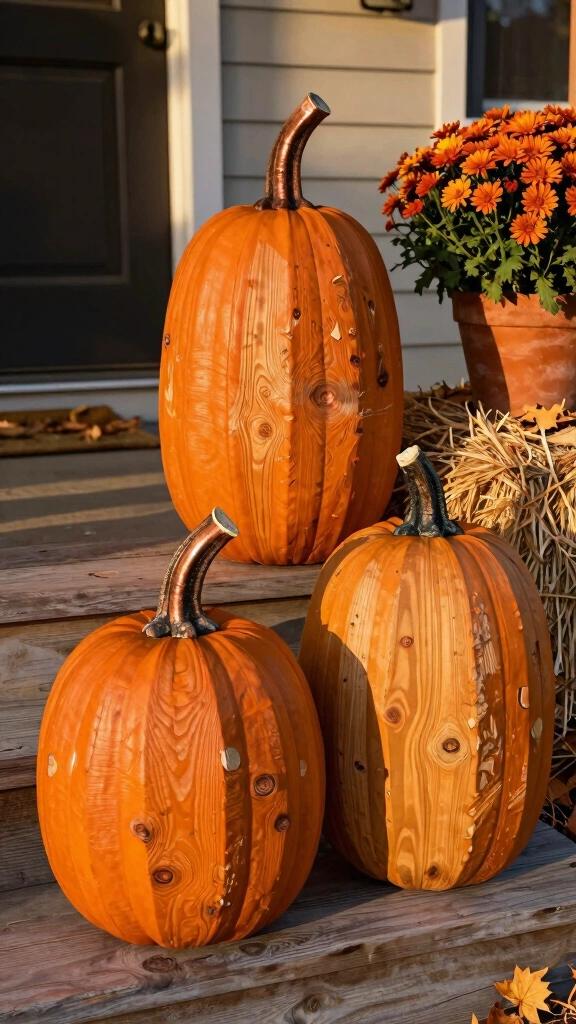 Log Cabin Style Timber Pumpkins