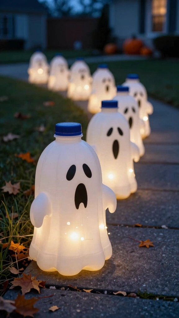 Glowing Milk Jug Ghosts