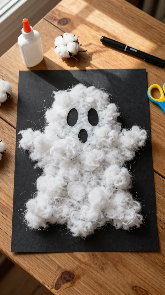 Cotton Ball Ghosts