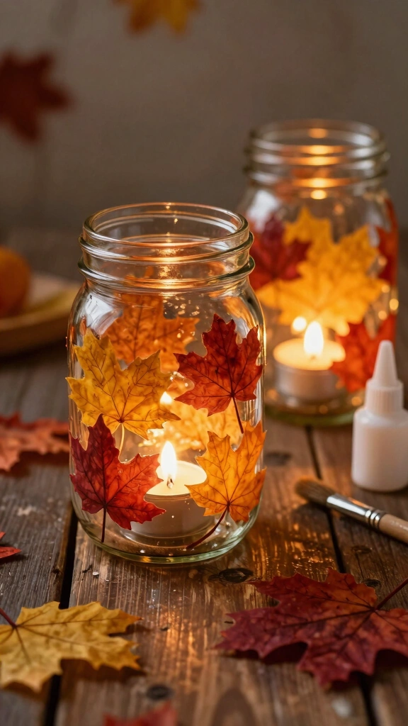 Mason Jar Fall Lanterns