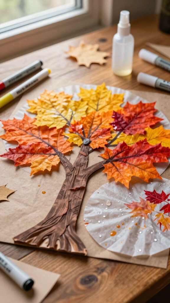 Coffee Filter Autumn Trees