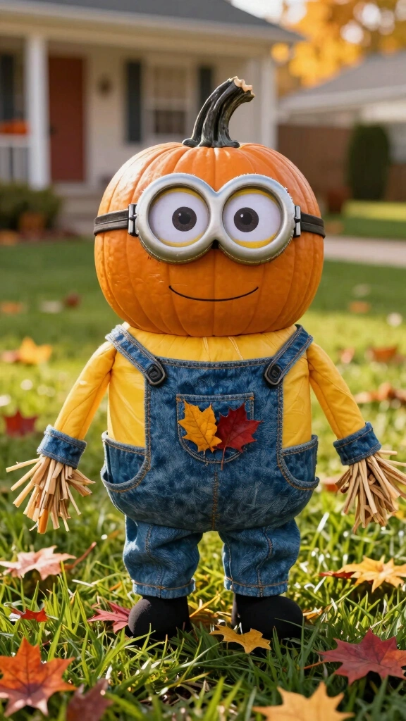 The Minion-Inspired Pumpkin Scarecrow