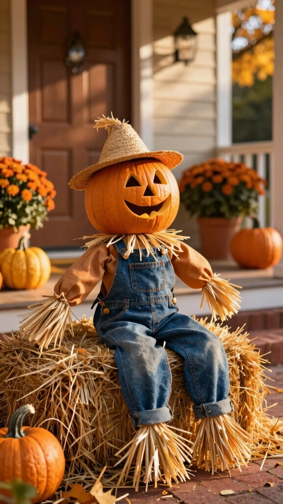 The Friendly Denim Overall Scarecrow