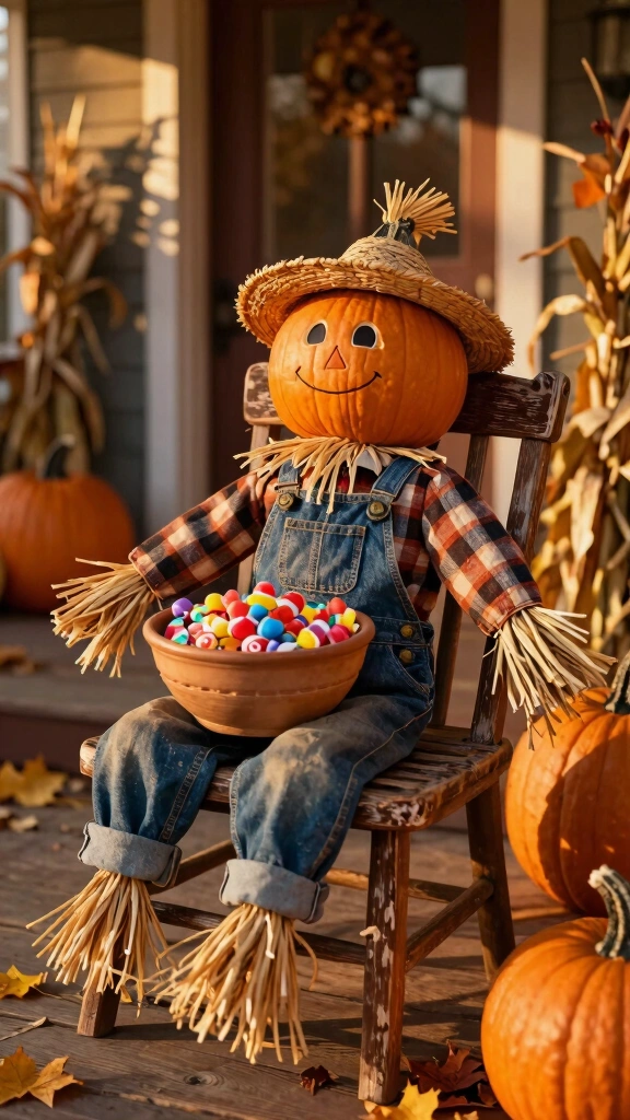 The Sitting Porch Pumpkin Scarecrow