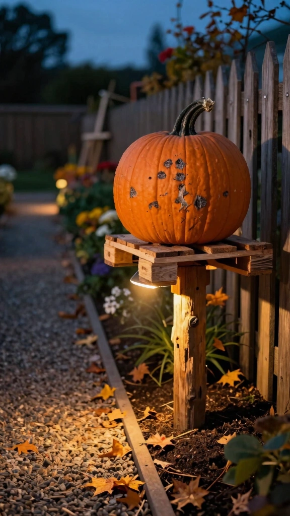 The Solar-Powered Garden Stake Pumpkin