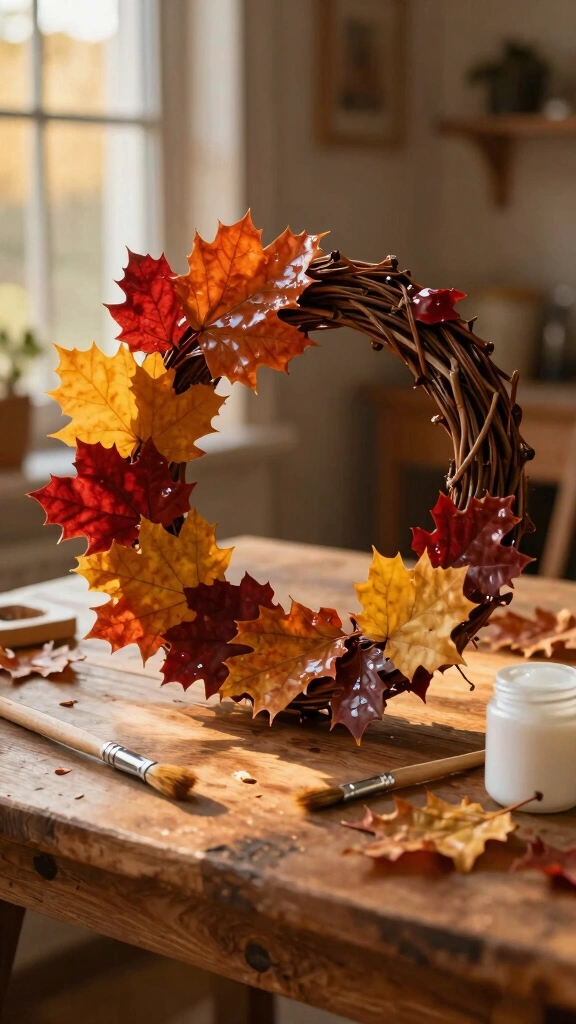 Dried Autumn Leaf Wreaths