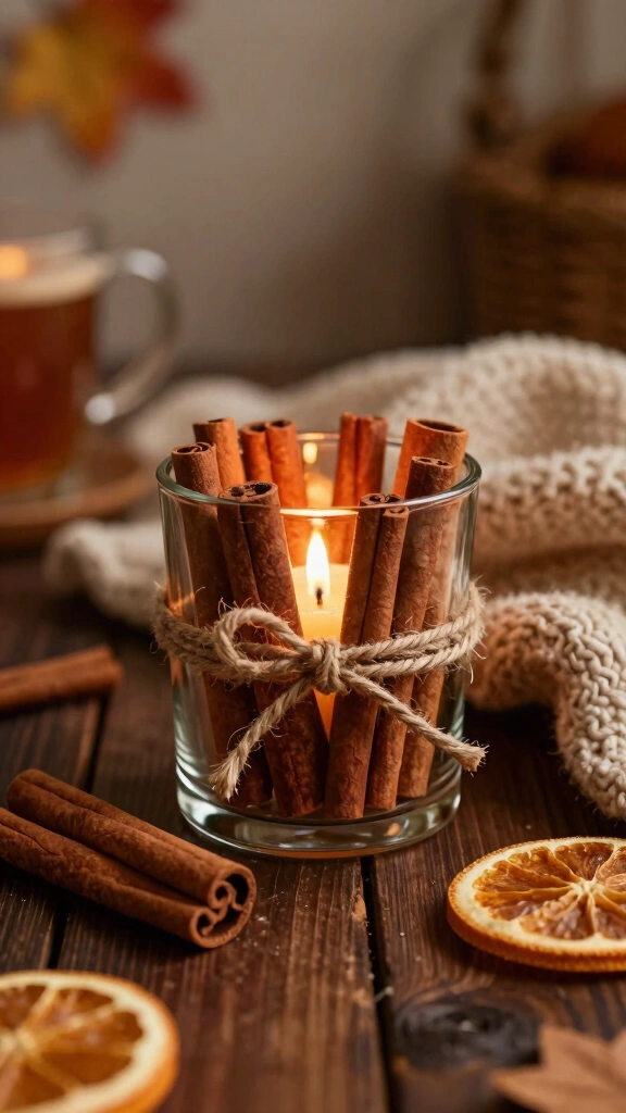 Cinnamon Stick Candle Holders