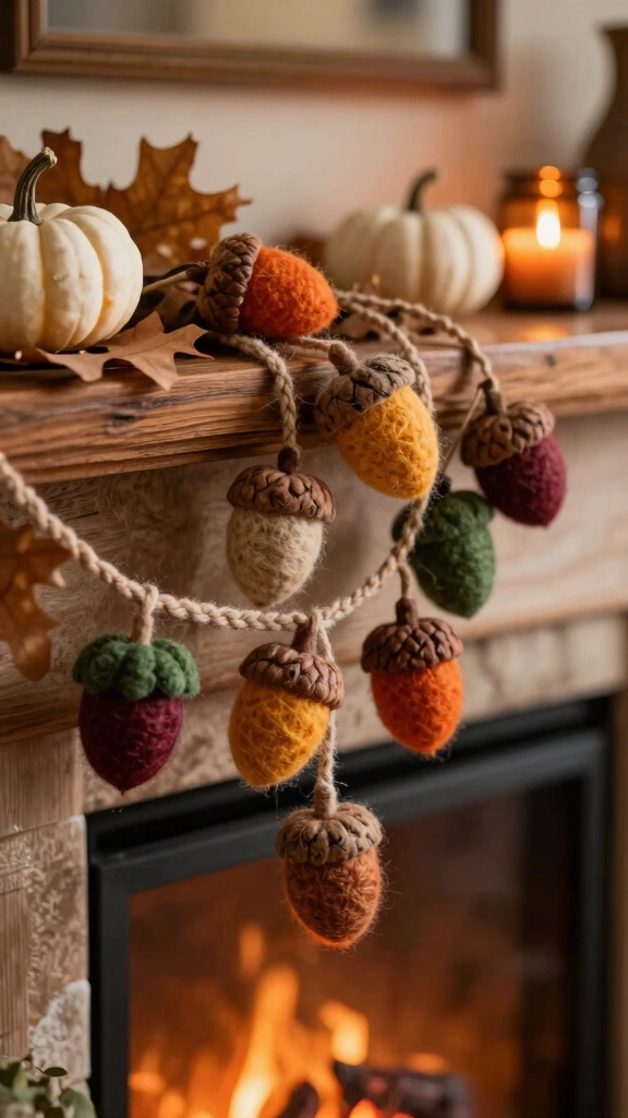 Cozy Felt Acorn Garland
