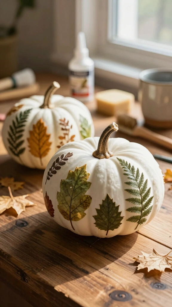 Botanical Decoupage Pumpkins