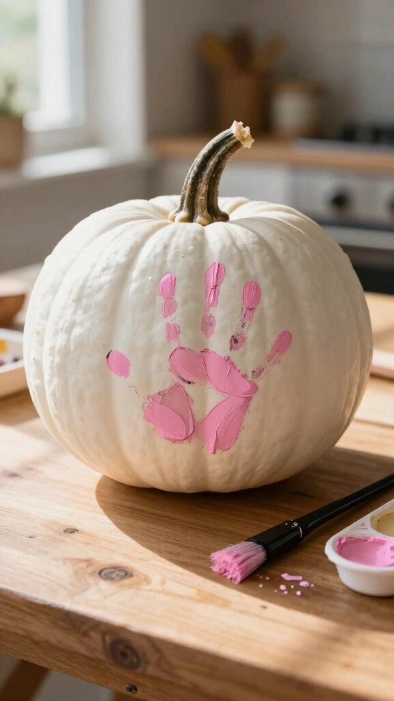 Sweet Baby Handprint Keepsake Pumpkin