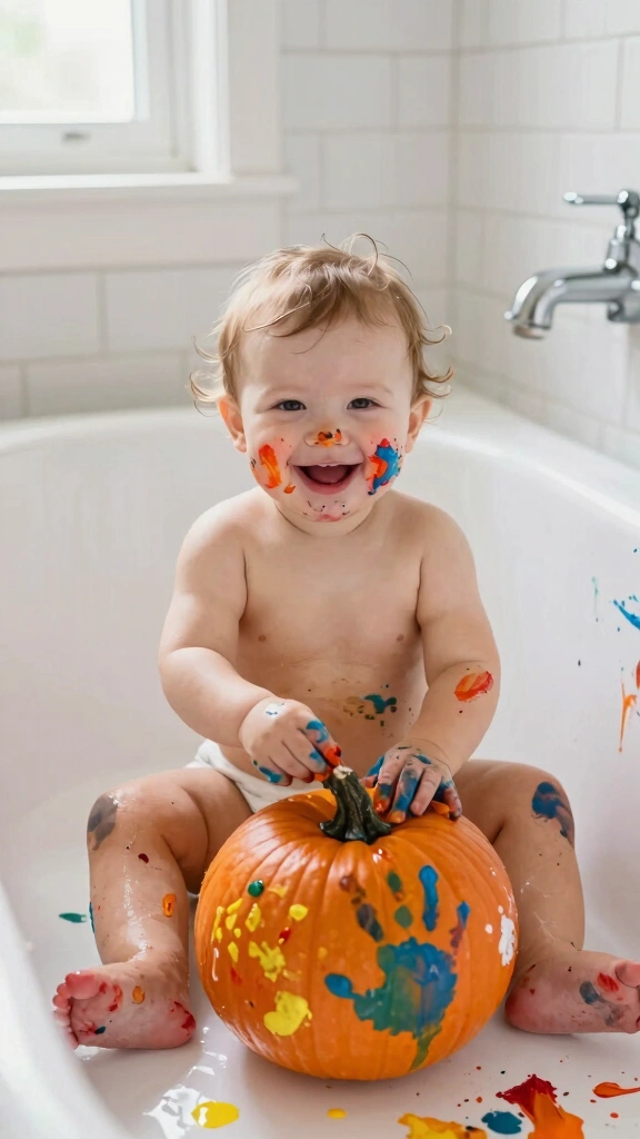 Bath Tub Paint Pumpkin