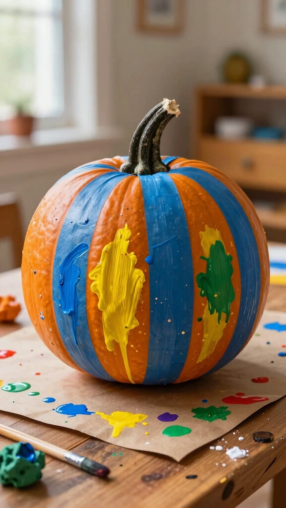 Tape Resist Stripe Pumpkin