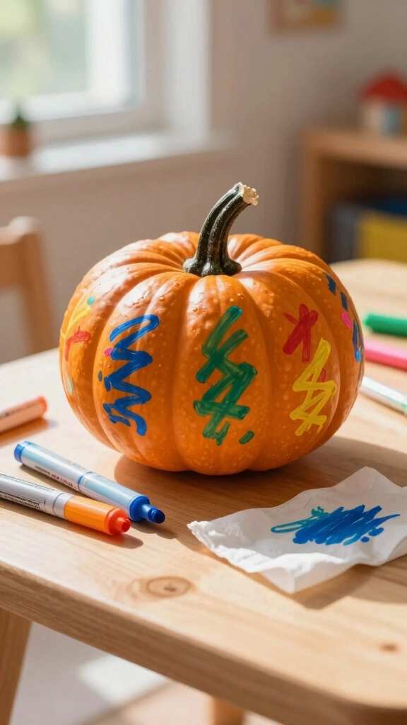 Washable Marker Color-In Pumpkin