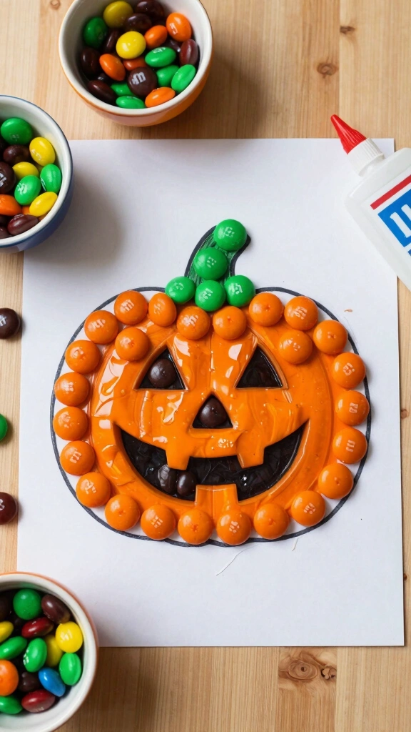 M&M Pumpkin Mosaics