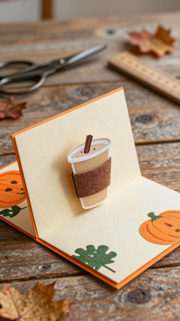 Pop-Up Pumpkin Spice Latte Card