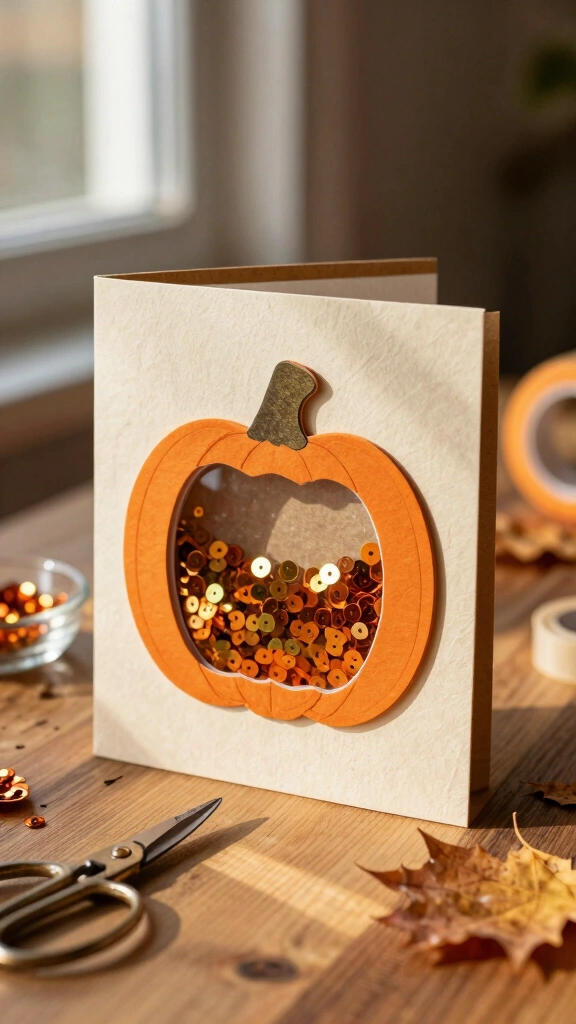 Interactive Shaker Pumpkin Card
