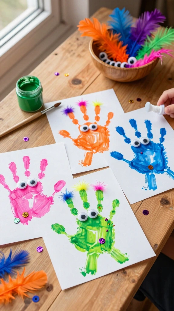 Silly Handprint Monsters