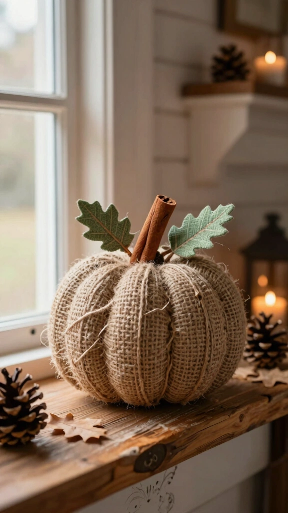 Rustic Twine and Burlap Pumpkin