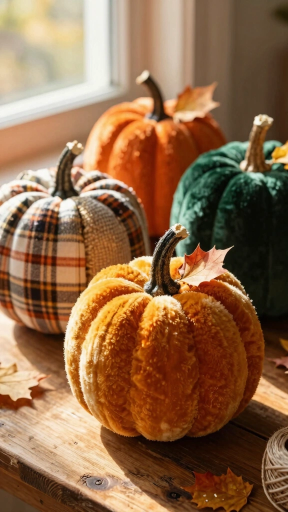 Fabric Scraps Pumpkin (No-Sew)