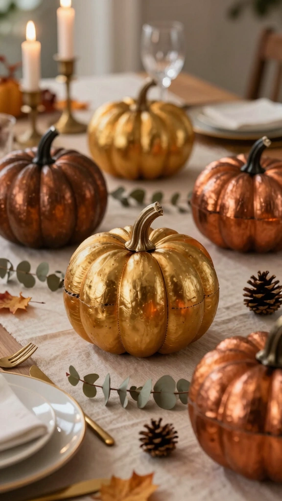 Metallic Spray Painted Pumpkin