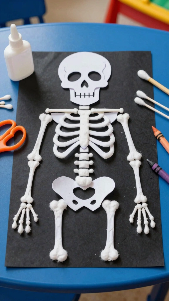 Q-Tip Skeleton Collages